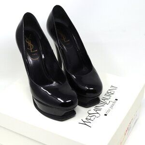 YSL Tribute 105 pump vitello vermice soft nero
